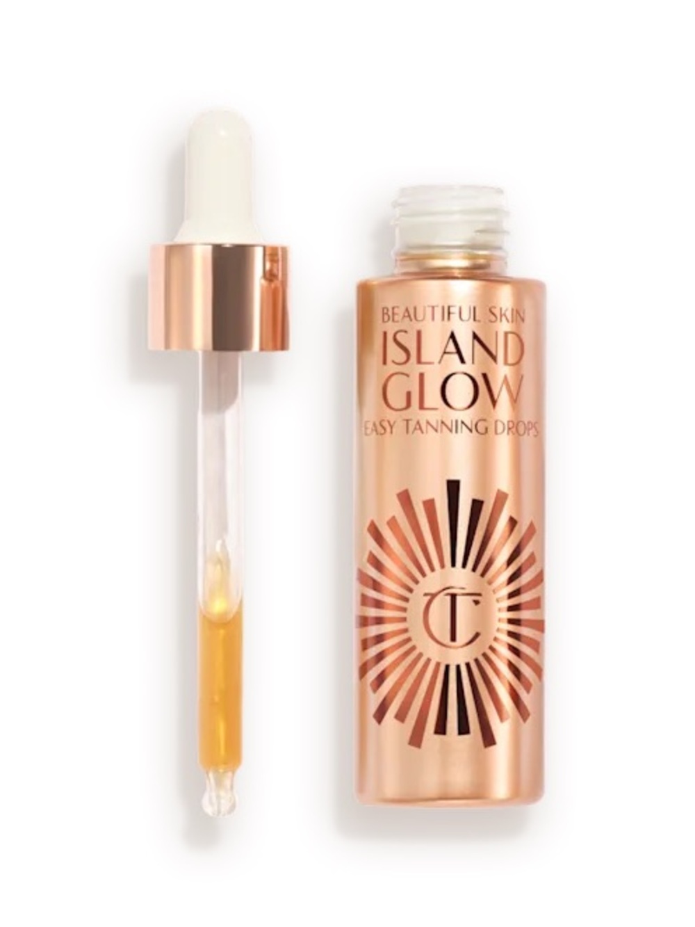 Charlotte Tilbury Island Glow Easy Tanning Drops — Rose Gold Bottle (NEW)